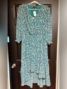 1. State Teal Floral Maxi Dress with Long Sleeves